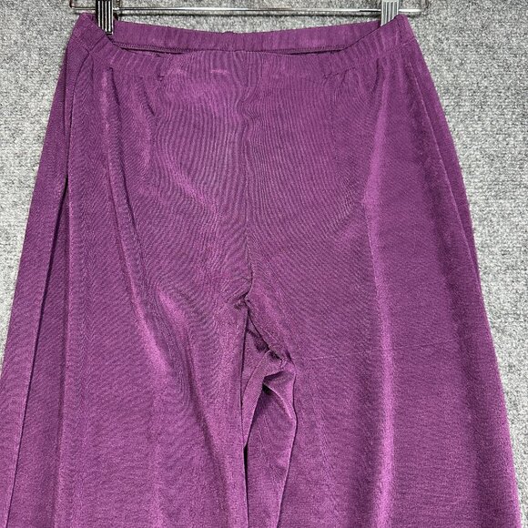 Chicos Travelers Pants Womens Small Purple Stretch Flat Front Straight Pull On - Picture 3 of 7